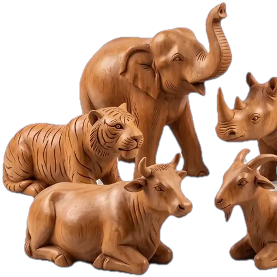 Wooden elephants